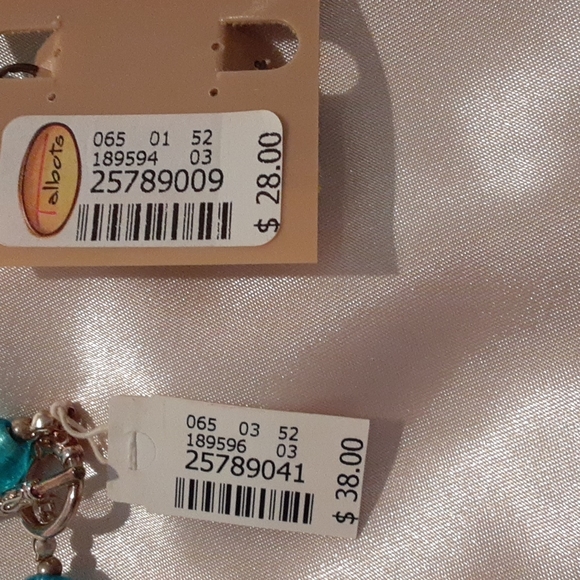 Talbots necklace and matching earrings glass bead and sterling silver - Picture 3 of 4